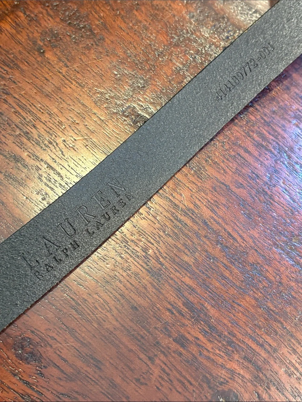 Lauren Ralph Lauren Black Leather Double-strap Belt with Silver Oval Buckle